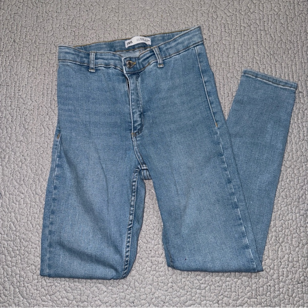Zara Light Blue Denim Pants